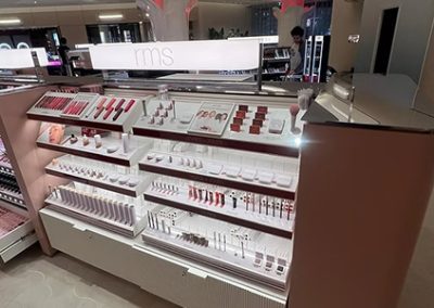 cosmetics display installation