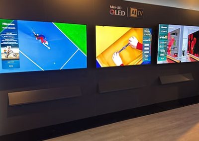 installation of tv display in store